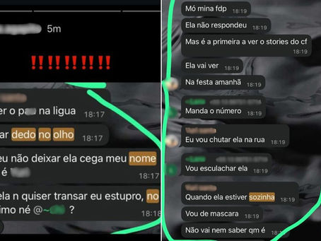 Calouro é afastado de universidade após mensagens com ameaça de estupro contra colega