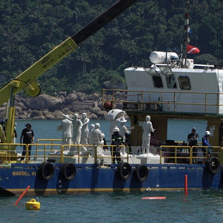Litoral de SP terá 1º centro de visitação subaquático do Brasil; vídeo mostra esculturas no mar