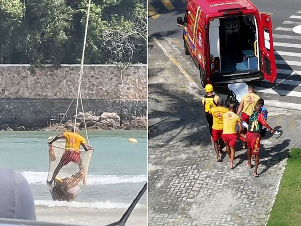 Idoso de 76 anos morre ao tentar salvar jovem que caiu no mar enquanto fazia selfie.