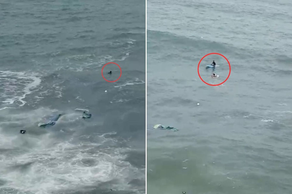 Piloto de paraglider fica ferido após cair no mar de Guarujá (SP) — Foto: Redes Sociais.