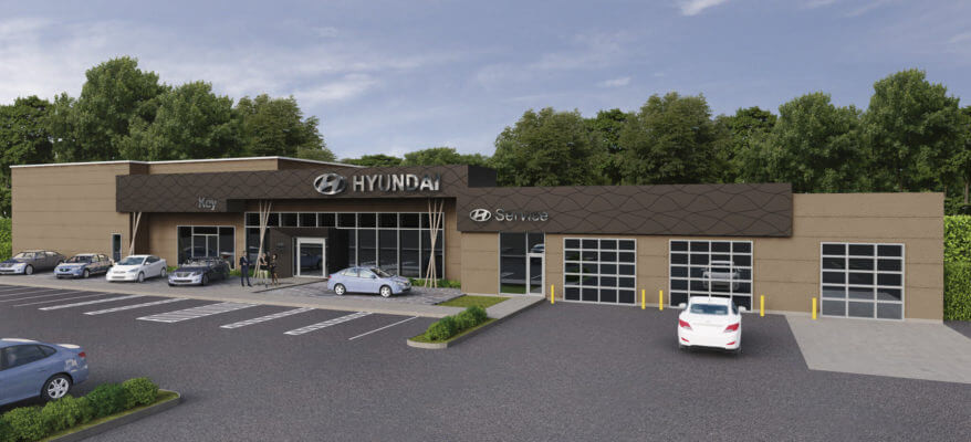 3D Rendering of a Hyundai Dealership
