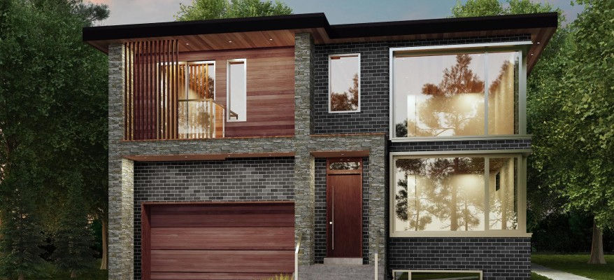 3D Rendering of the Exterior of a Two Story House