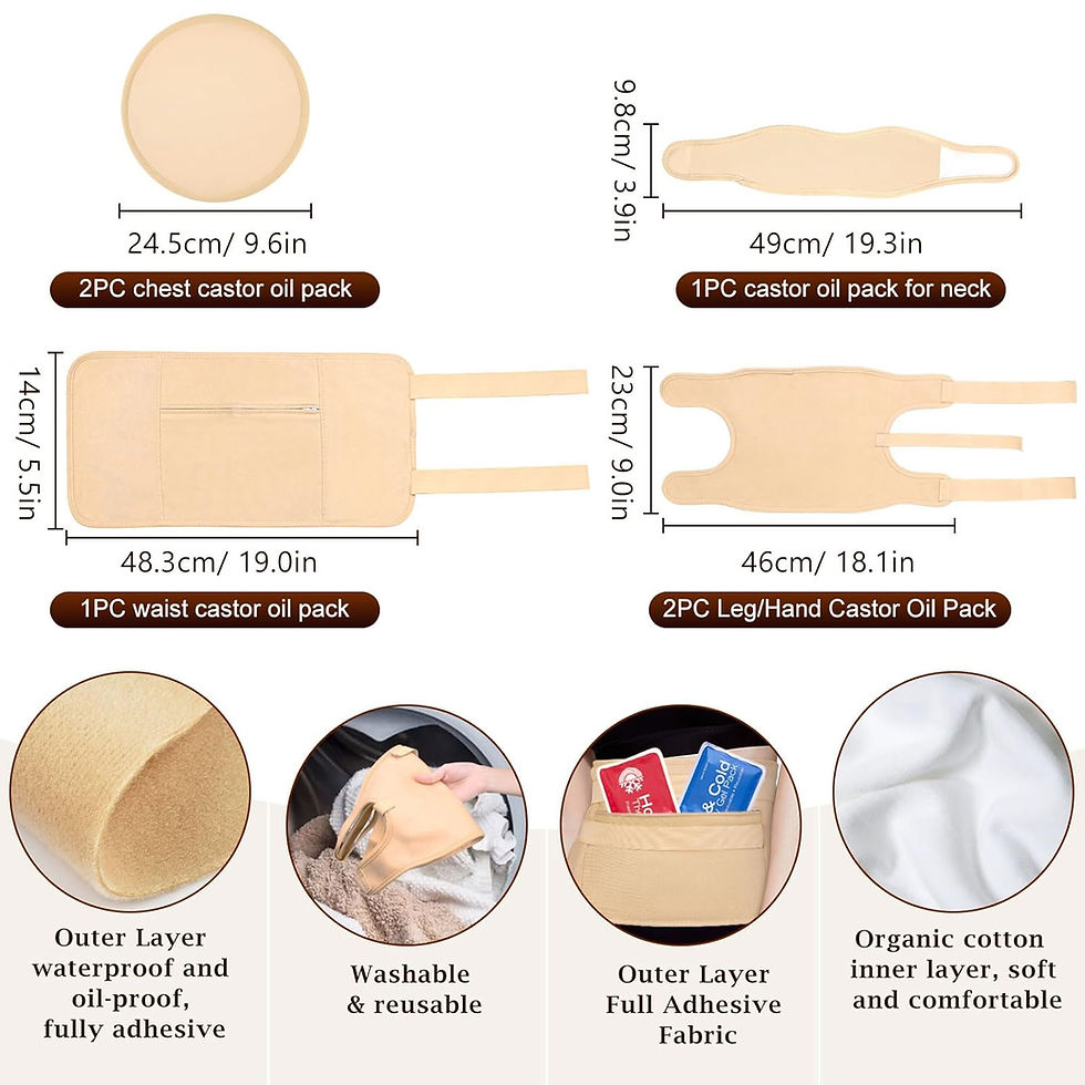 Thumbnail: OUSI Organic Castor Oil Pack Wrap: Caster Compress Packs for Liver Detox Thyroi