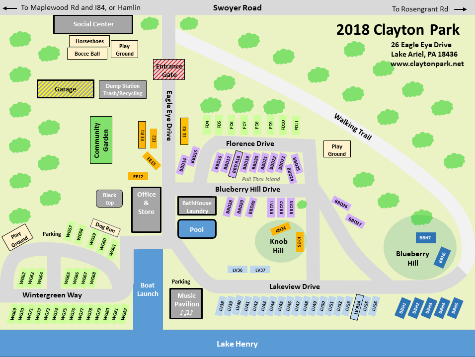 Clayton Park RV Campground/Map