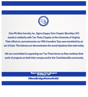 Sigma Kappa Zeta Chapter Stands in Solidarity with our Sorors of Tau Theta Chapter