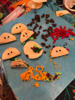 Taco Finger puppets!  Project to go with book "Dragons love Tacos"