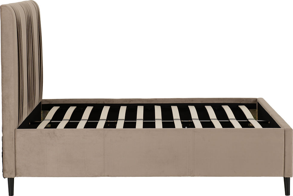Thumbnail: Maine Bed Range Double or King - Taupe Velvet Fabric (Ref Sec)