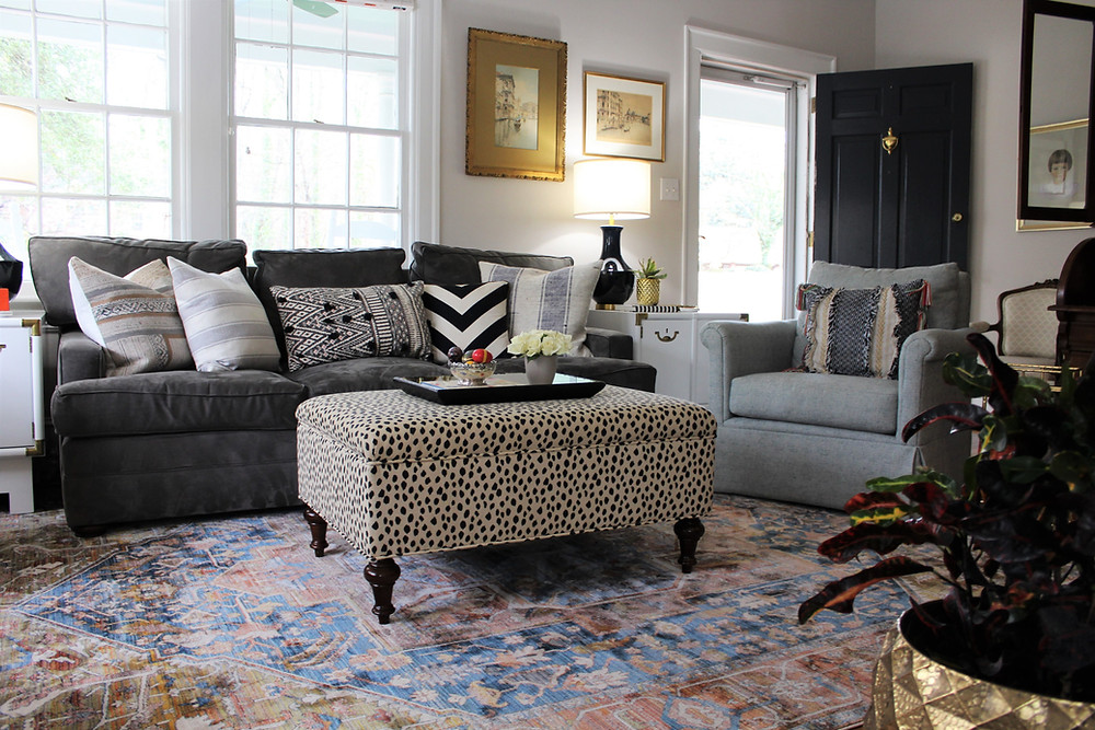 eclectic and comfortable living room