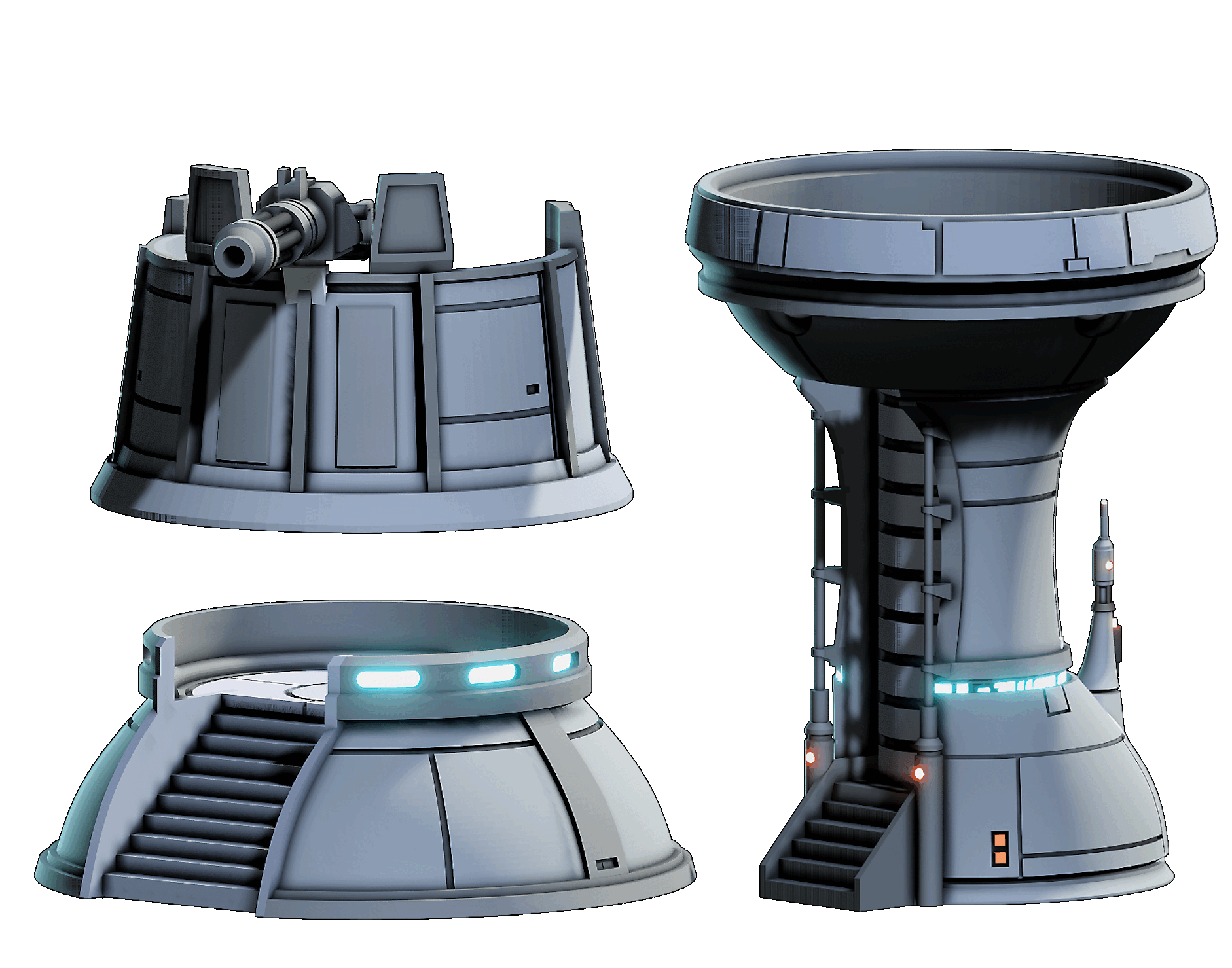 3D printable Kamino Platforms Terrain Building Star Wars Legion War Scenery STL