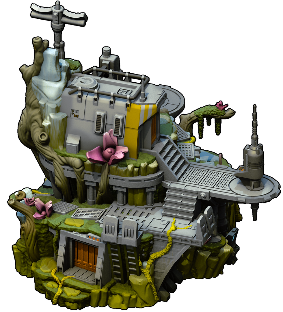 Miniaturbild: Rebel Star Wars Legion Hill Fort Buildings Terrain War Scenery STL 3D printable