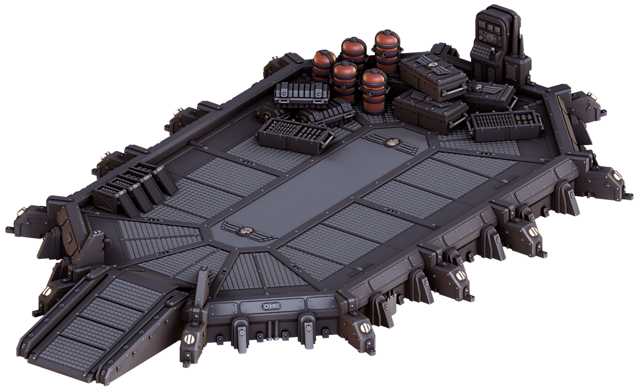 3D printable Grimdark Landing Platform Imperial Guard Warhammer 40k Terrain STL War Scenery