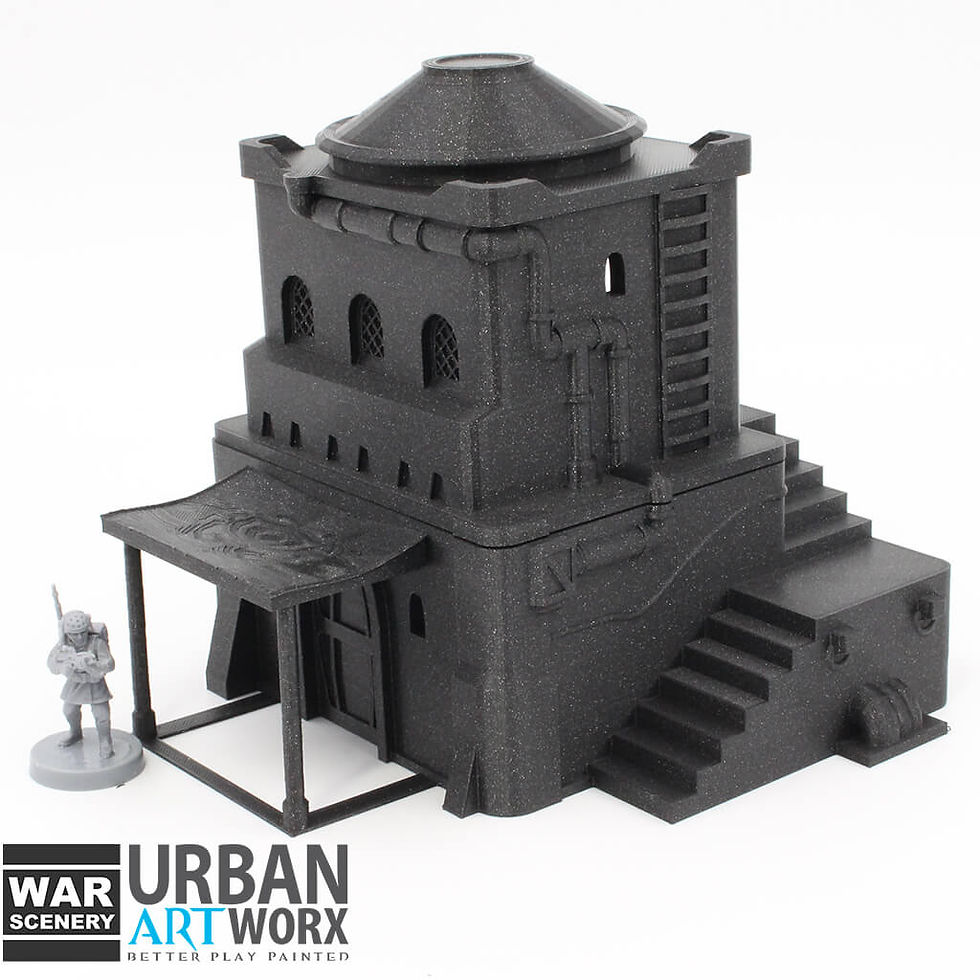 Miniaturbild: 3D printed Sci Fi Desert Mos Eisley Big House Workshop War Scenery
