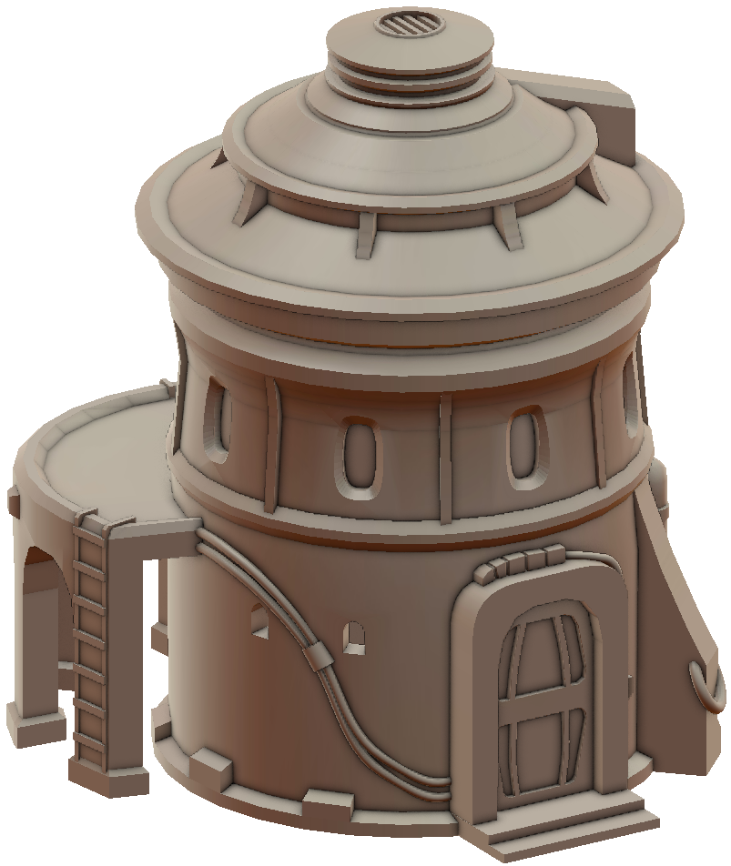 3D printable Desert Housing War Scenery