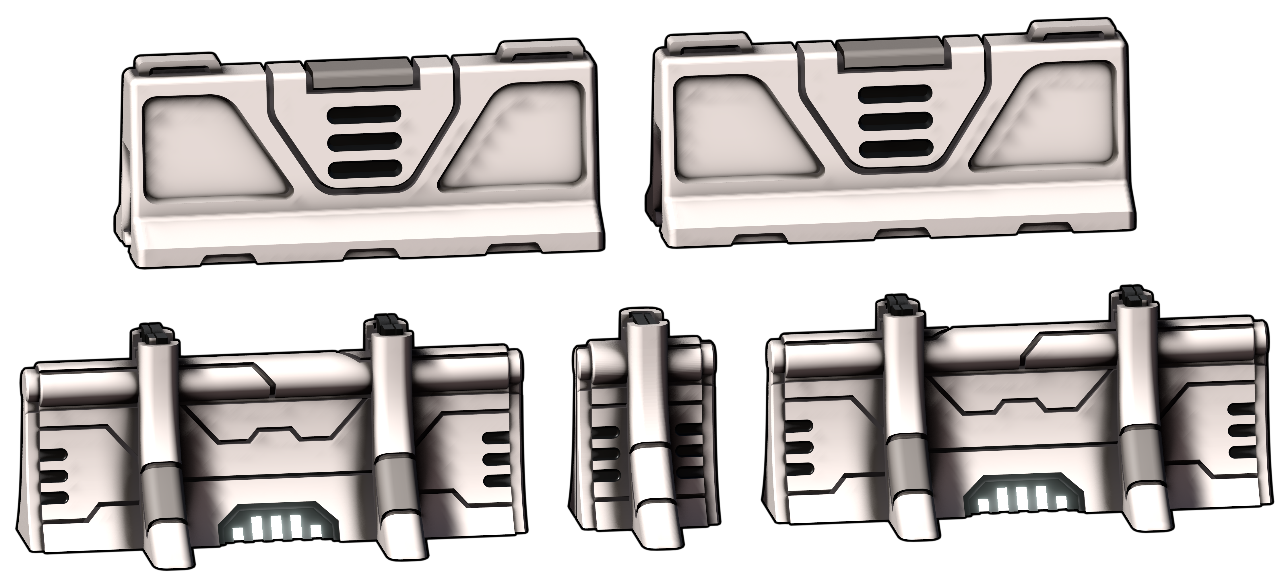 Tau Tidewall Barricade 3D printable STl Wargaming Terrain War Scenery