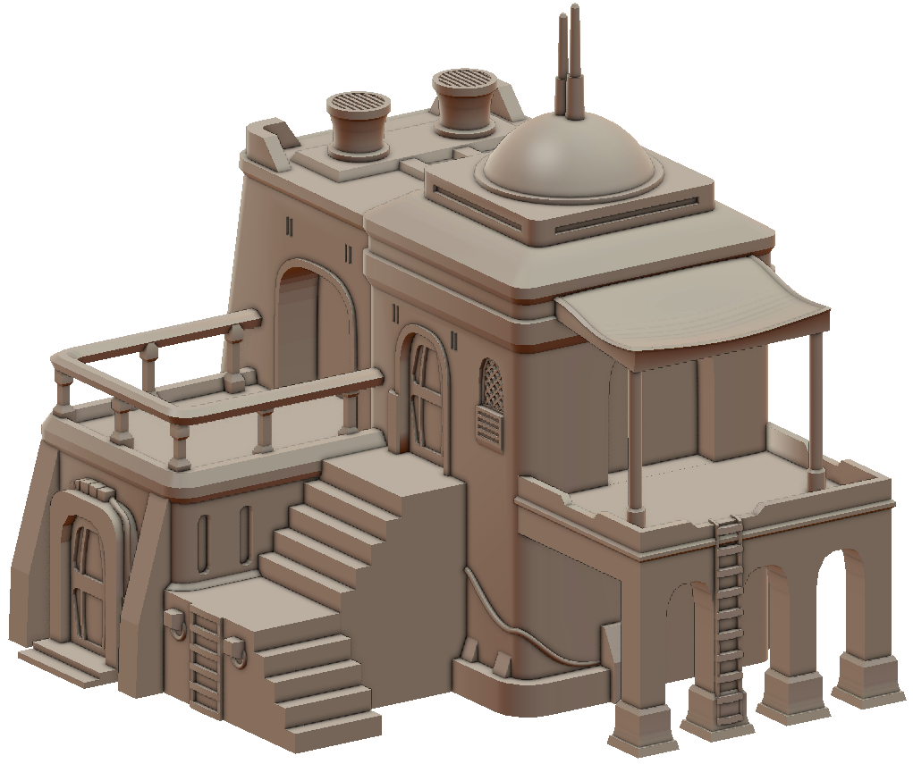 3D printable Desert Villa War Scenery