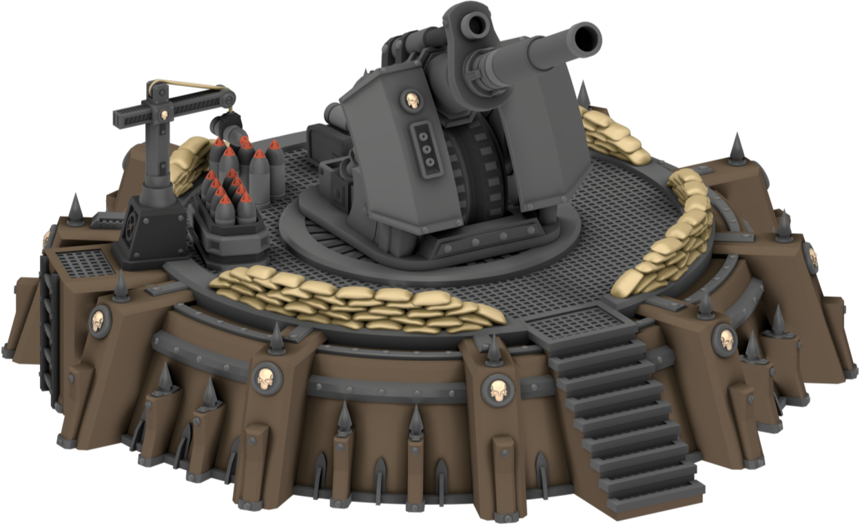 Earthshaker Plattform Grimdark 3D printable Terrain War Scenery for Warhammer 40k