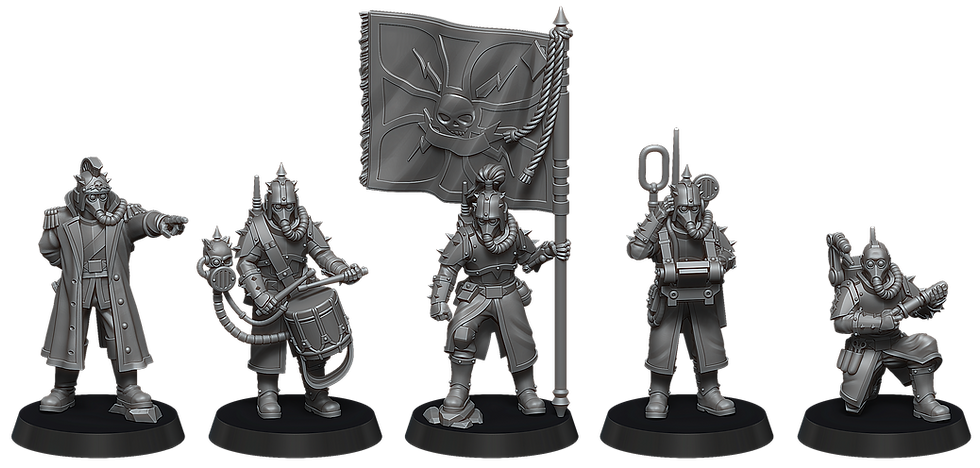 Thumbnail: 3D printable STL Chaos Renegade Command Heretic Guardsmen Traitor Militia Moebian Sixth War Scenery Warhammer 40k Darktide