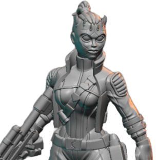 Thumbnail: 3D printable Star Wars Legion Rebel Trooper Bounty Hunter Zabrak War Scenery