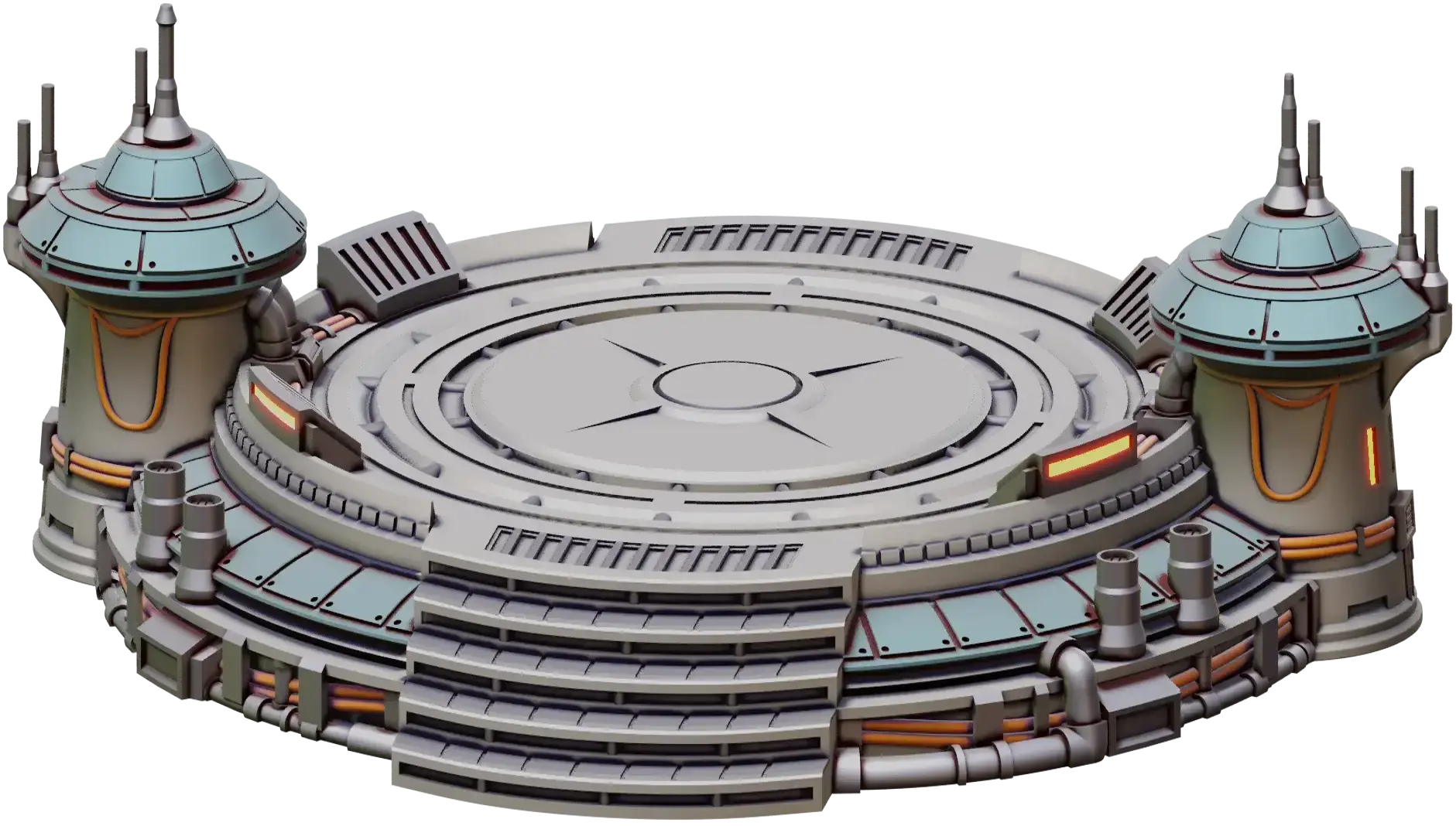 3D printable Star Wars Legion Massa'dun Landing Pad War Scenery