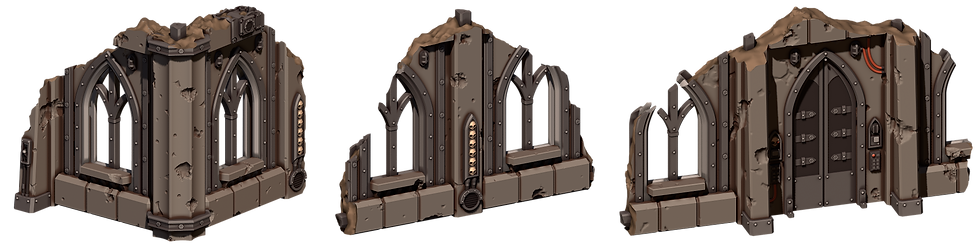 Thumbnail: 3D printable Imperial City Ruins Set STL War Scenery Warhammer 40k Terrain