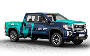 A company truck wrapped with vinyl graphics