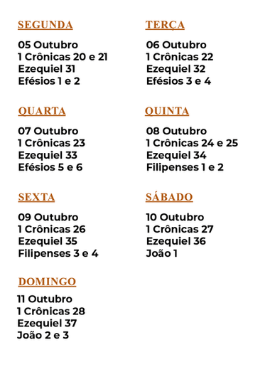 PLANO DE LEITURA BÍBLICA