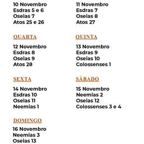 PLANO DE LEITURA BÍBLICA