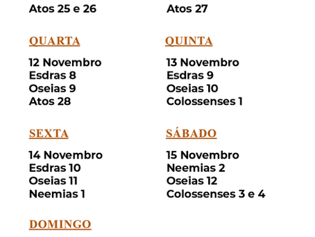 PLANO DE LEITURA BÍBLICA