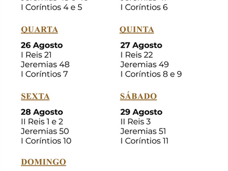 PLANO DE LEITURA BÍBLICA