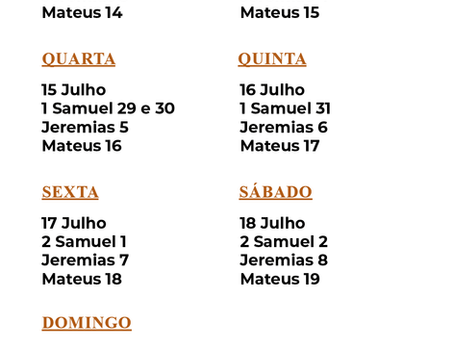 PLANO DE LEITURA BÍBLICA