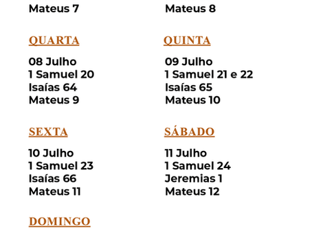 PLANO DE LEITURA BÍBLICA 
