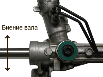 Биение вала рулевой рейки