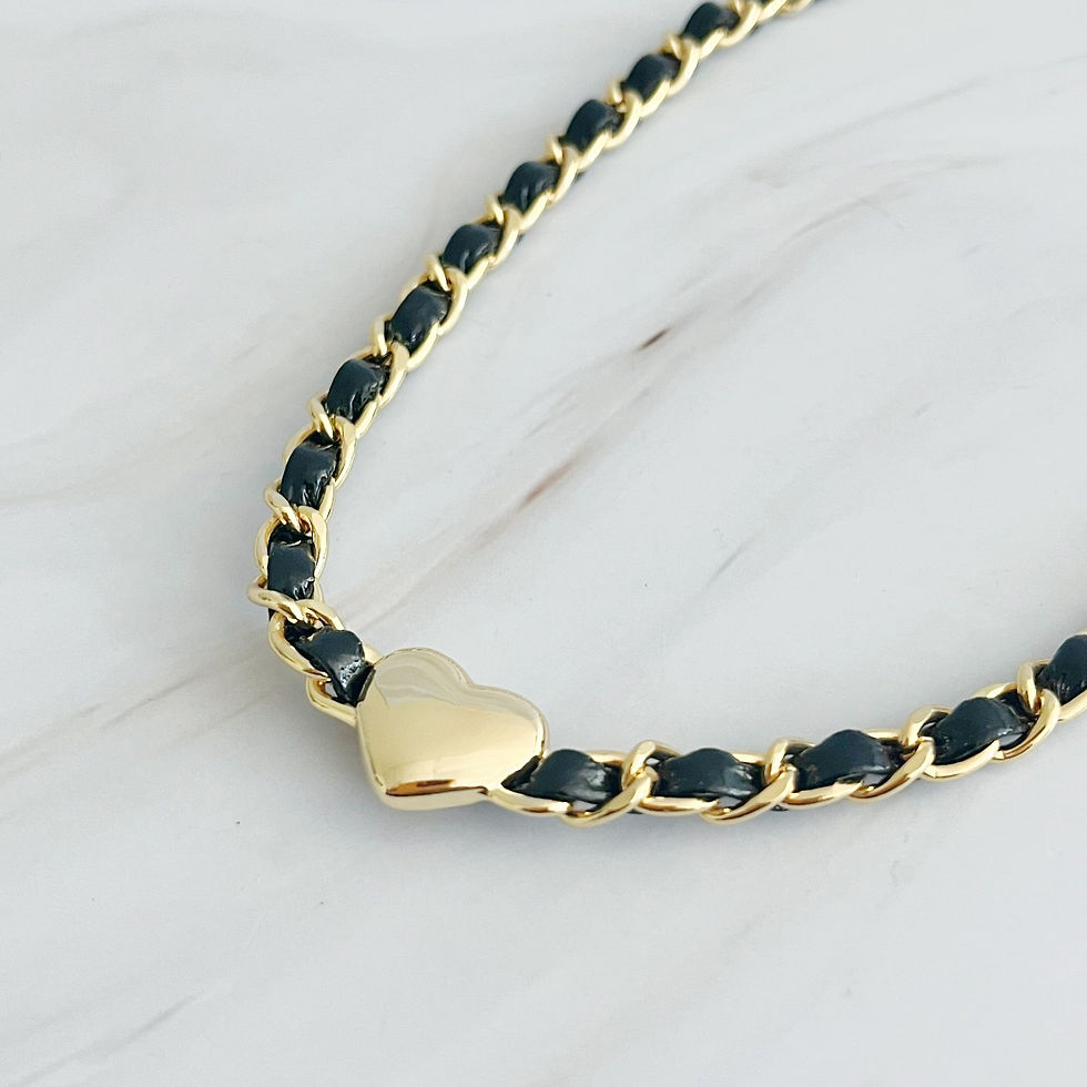 Miniatura: Edgy Heart Chain Choker Necklace