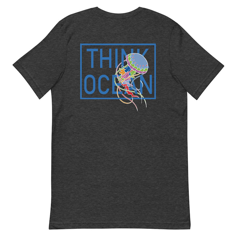 Thumbnail: Think Ocean Jellyfish Fluorescence Cotton Embroidered T-Shirt