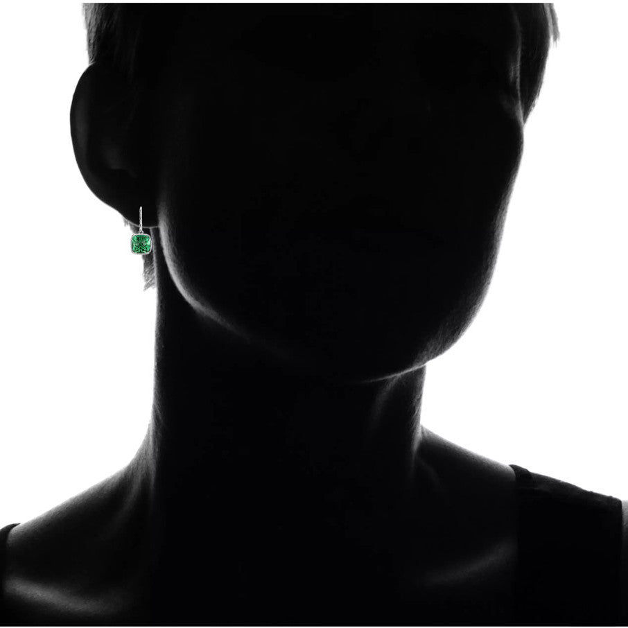 Thumbnail: 4.50CTW Lab Grown Cushion Cut Emerald Drop Earrings in 925 Sterling Silver