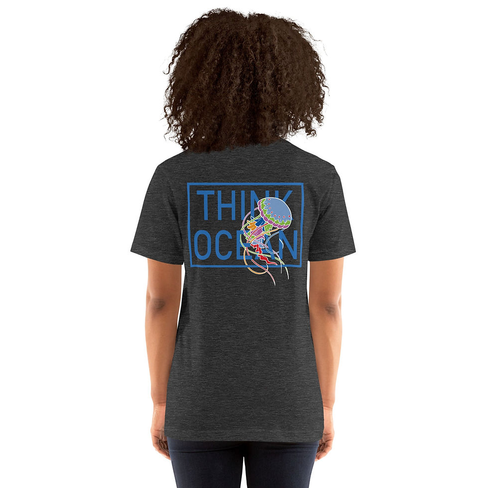 Thumbnail: Think Ocean Jellyfish Fluorescence Cotton Embroidered T-Shirt