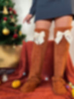 Taba Peluş Çorap Uzun Fiyonklu Çorap Welsoft Gece Çorabı Isıtıcı Çorap Dizüstü Çorap Renkli Fiyonklu Çorap Sevgiliye Hediye Çorap Armağan Yılbaşı Paketi