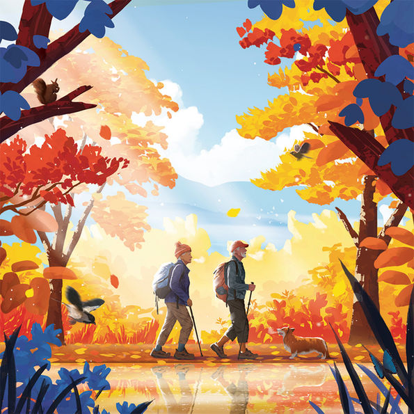 illustration randonnée automne