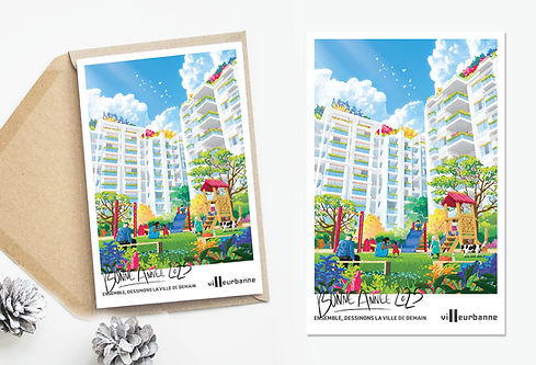 illustration voeux 2025 villeurbanne par thomas arnaud