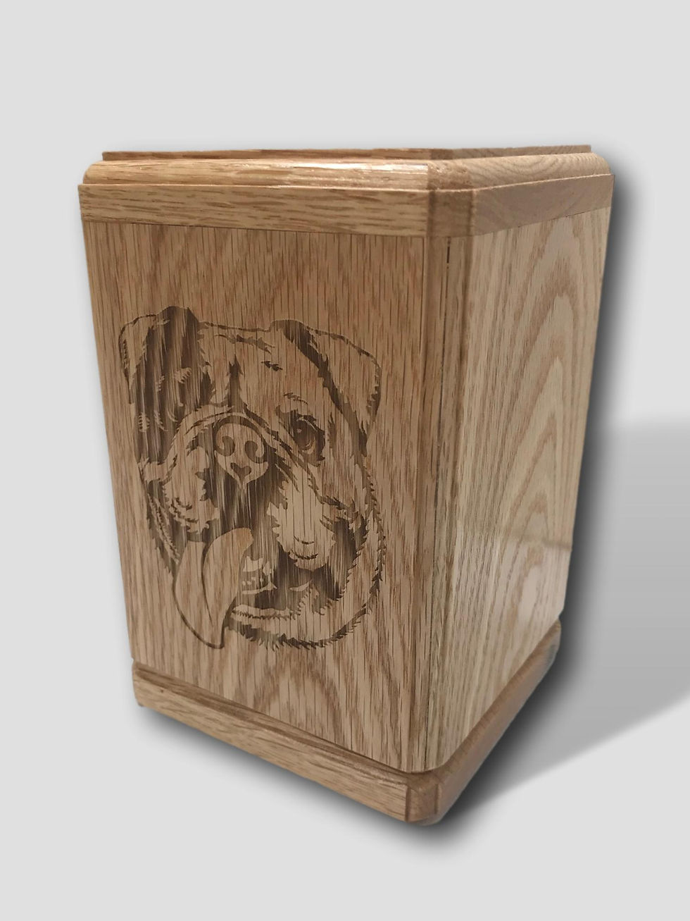 English Bulldog Wooden Cube Pet Urn