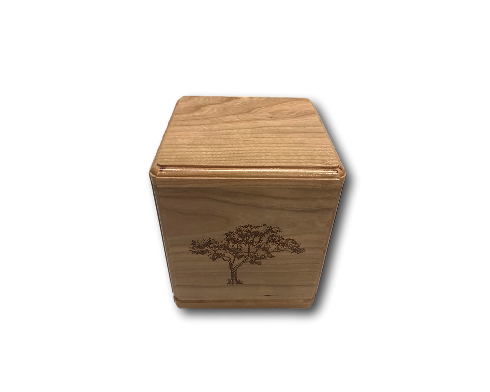 Thumbnail: Tree Cube Wooden Burial Urn Cedar/Maple/Cherry/Hickory