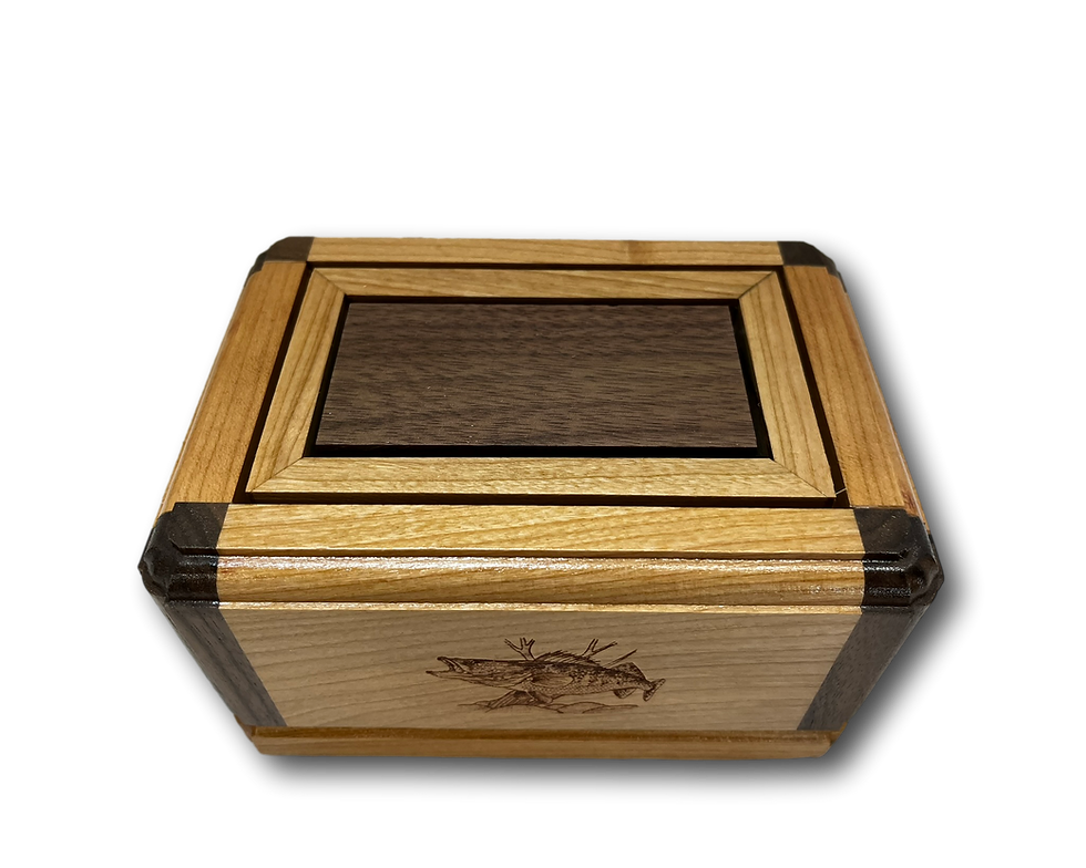 Thumbnail: Keepsake Walleye Scene Wooden Urn