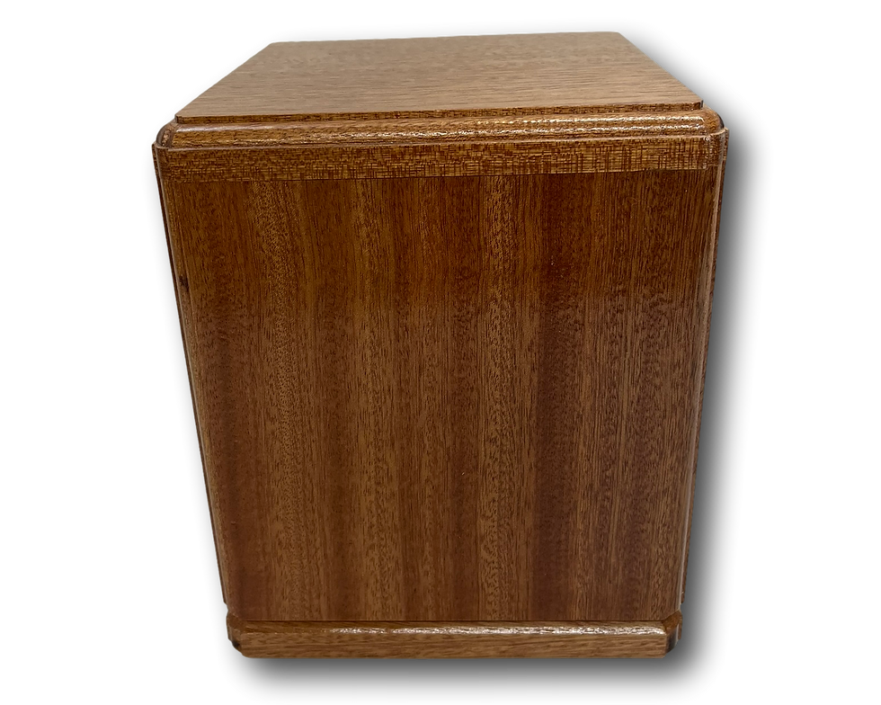 Thumbnail: Mahogany Cube Wooden Burial Urn