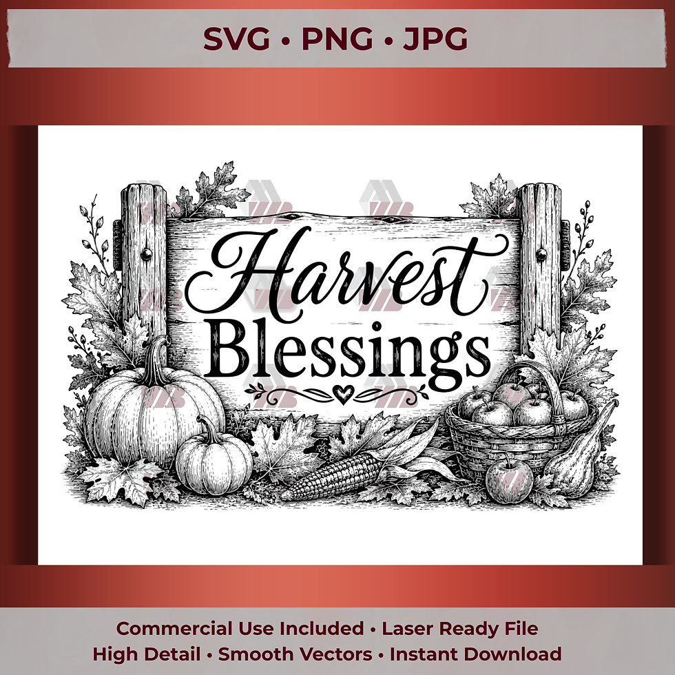 Harvest blessings SVG digital download for laser engraving
