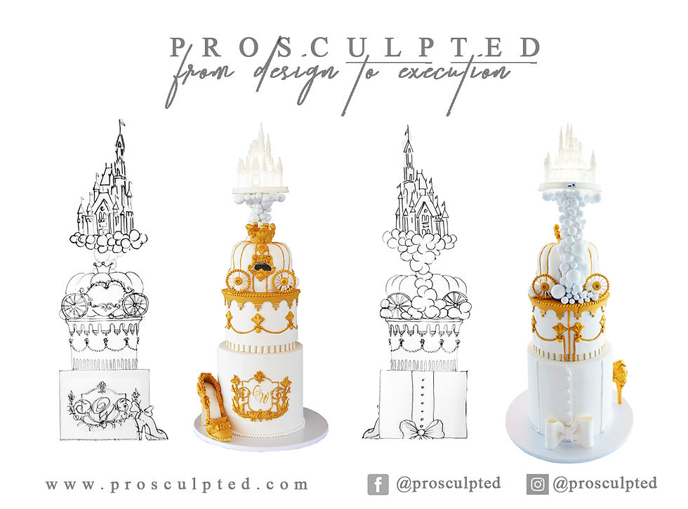 From design to execution. Design, execution and photography of Bridal Cake by Prosculpted.