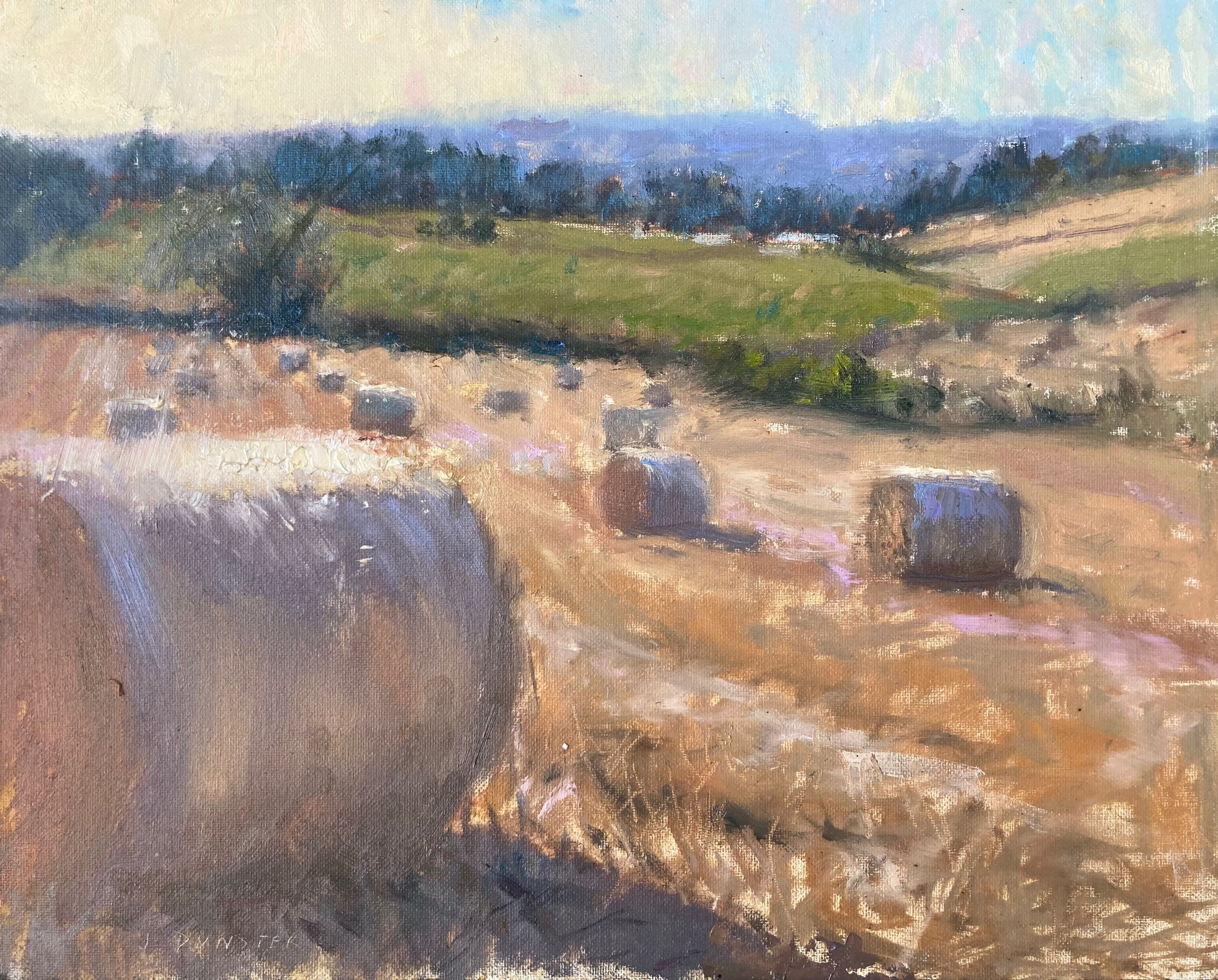 Morning light on the haybales 