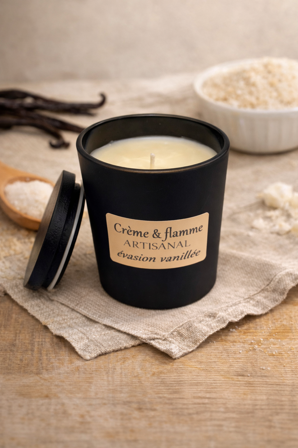 Bougie parfumée vanille Crème & Flamme