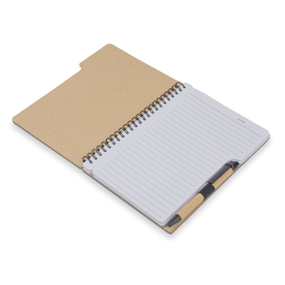 Miniatura: CAD012 Caderno A5 Capa em Papelão Reciclado c/ Caneta