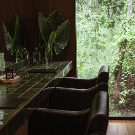 Colour service in progress using professional embossed hair foil in a luxury salon.