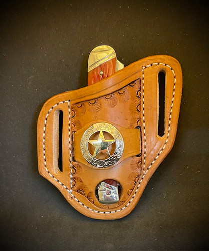 Texas Star Concho Trapper Sheath | SULLIVAN LEATHER